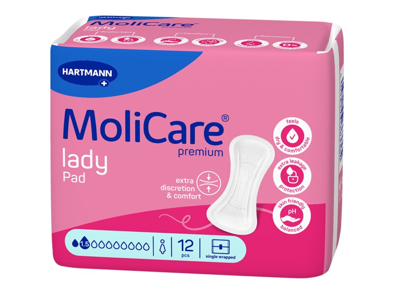 MoliCare LadyPad Inkontinenční vložky 1,5 kapky 12 ks