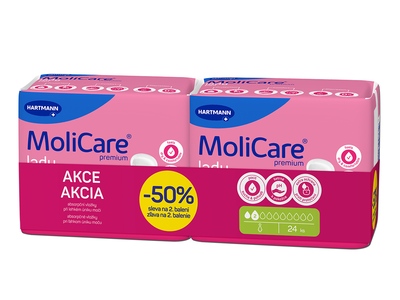 MoliCare LadyPad Inkontinenční vložky 2 kapky Duopack 2x12 ks
