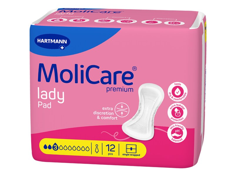 MoliCare LadyPad Inkontinenční vložky 3 kapky 12 ks