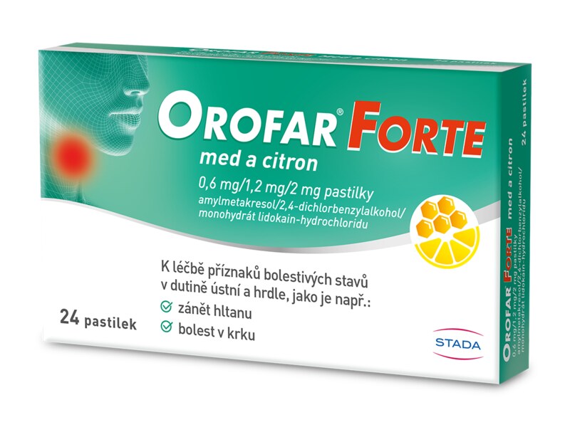 Orofar Forte med a citron 24 pastilek 