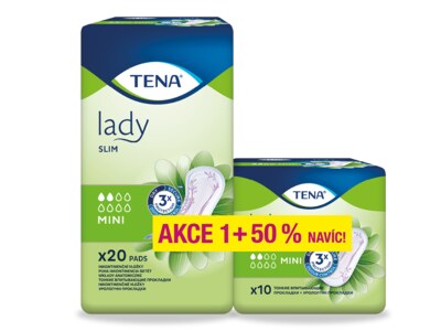Tena Lady Slim Inkontinenční vložky Mini +50 % navíc 30 ks