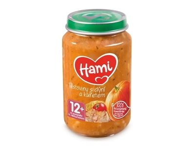 Hami příkrm Těstoviny s dýní a kuřetem 12m+ 200 g Hami příkrm Těstoviny s dýní a kuřetem 12m+ 200 g
