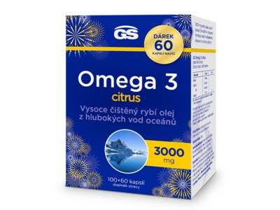 GS Omega 3 Citrus 3000 mg 100+60 kapslí Dárkové balení