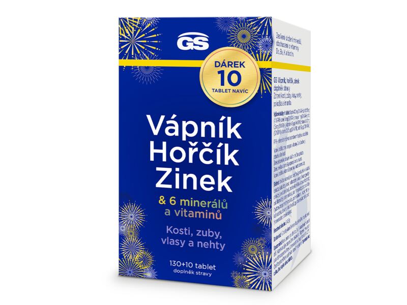 GS Vápník Hořčík Zinek 130+10 tablet Dárkové balení