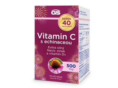 GS Vitamin C 500 mg s echinaceou 70+40 tablet Dárkové balení GS Vitamin C 500 mg s echinaceou 70+40 tablet Dárkové balení