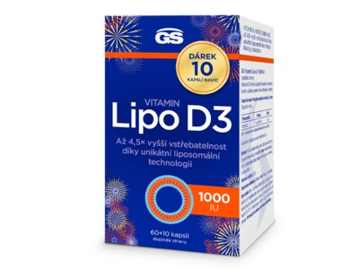 GS Vitamin Lipo D3 1000 IU 60+10 kapslí Dárkové balení GS Vitamin Lipo D3 1000 IU 60+10 kapslí Dárkové balení