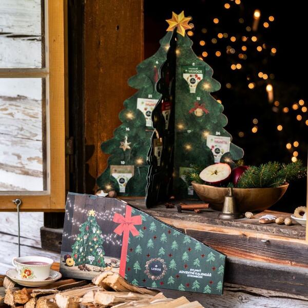 Leros Bylinný adventní kalendář stromeček 24 sáčků 