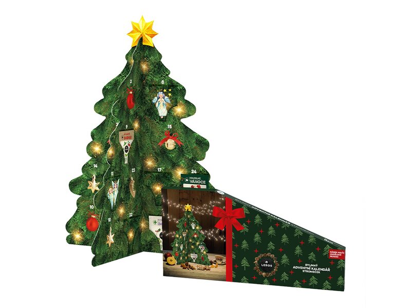 Leros Bylinný adventní kalendář stromeček 24 sáčků 