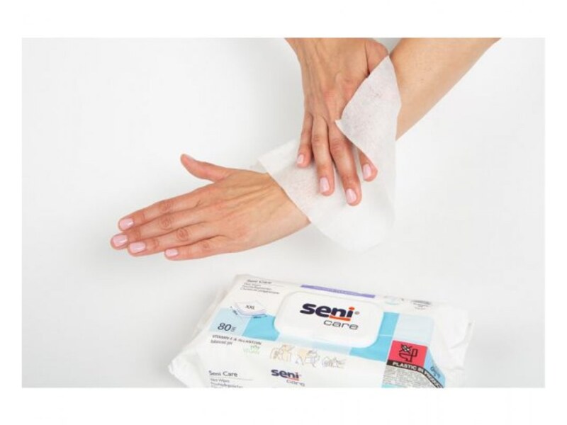 Seni Care Vlhčené ubrousky Vitamin E a allantoin 80 ks