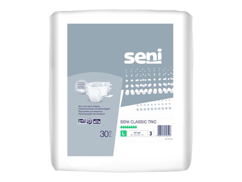 Seni Classic Trio Absorpční plenkové kalhotky s lepítky vel.L 30 ks