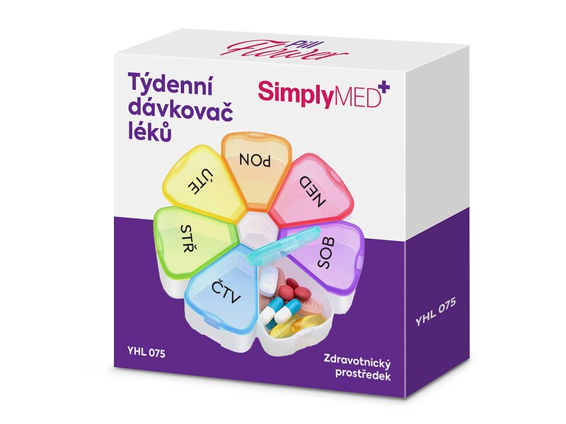 SimplyMed Dávkovač léků týdenní Flower 1 kus