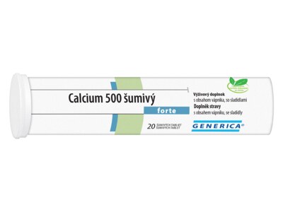 Calcium 500 Forte Generica 20 šumivých tablet Calcium 500 Forte Generica 20 šumivých tablet
