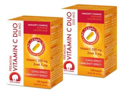 Premium Vitamin C Duo 500 mg 120 kapslí 1+1 ZDARMA