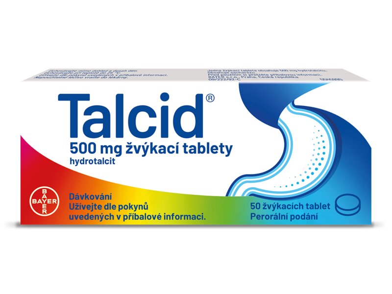 Talcid 500 mg 50 žvýkacích tablet