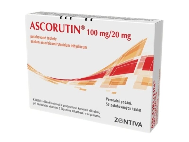 Ascorutin 100 mg/20 mg 50 potahovaných tablet
