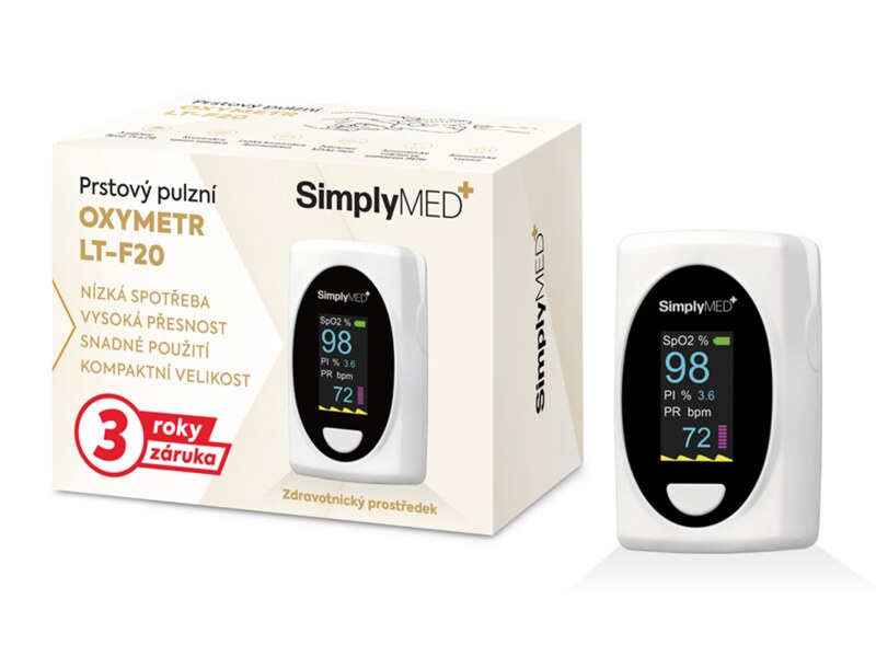 SimplyMed Pulzní oxymetr LT-F20 1 kus
