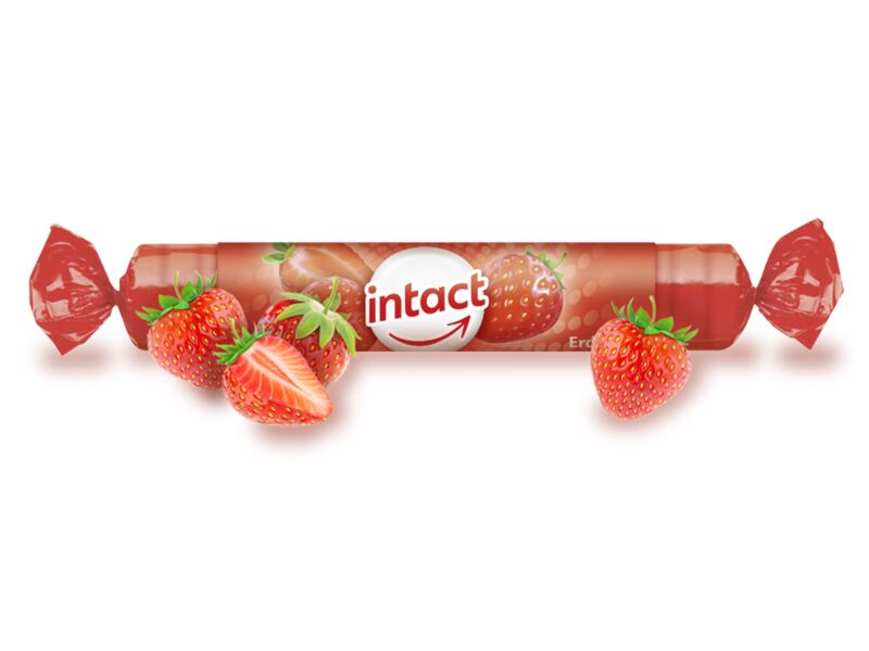 Intact Hroznový cukr s vitamínem C jahoda 40 g