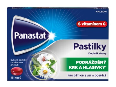 Panastat bylinné pastilky s vitamínem C příchuť malina 16 ks