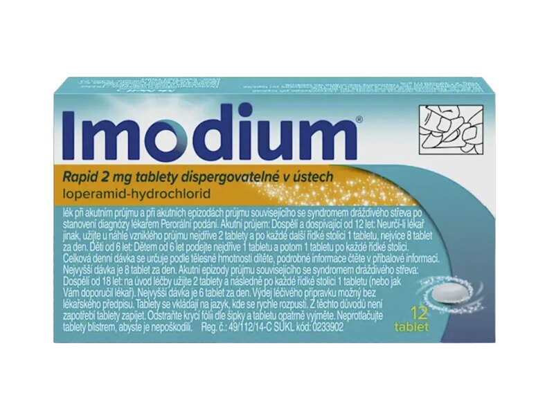 Imodium Rapid 2 mg 12 tablet dispergovatelných v ústech