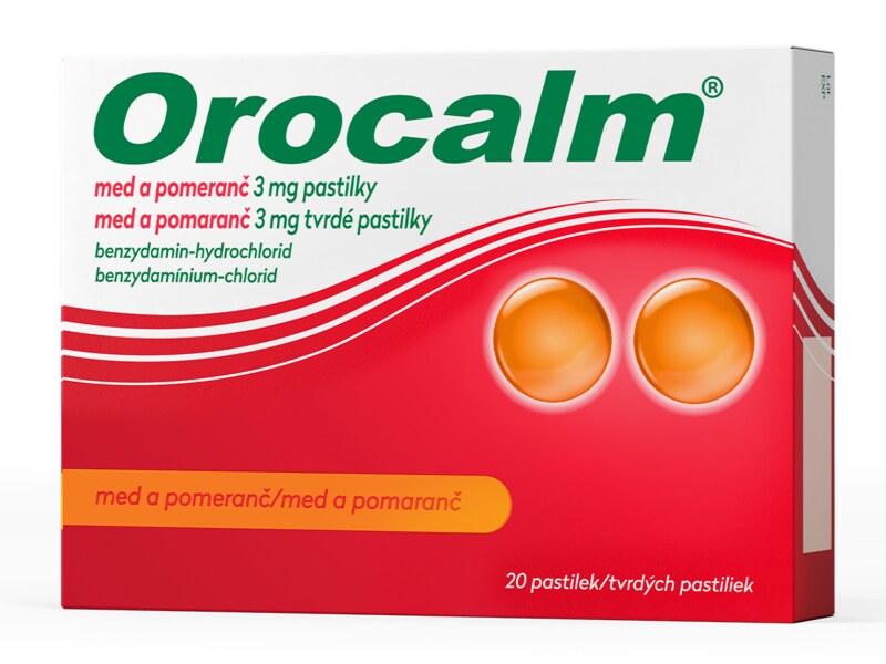 Orocalm Med a pomeranč 3 mg 20 pastilek