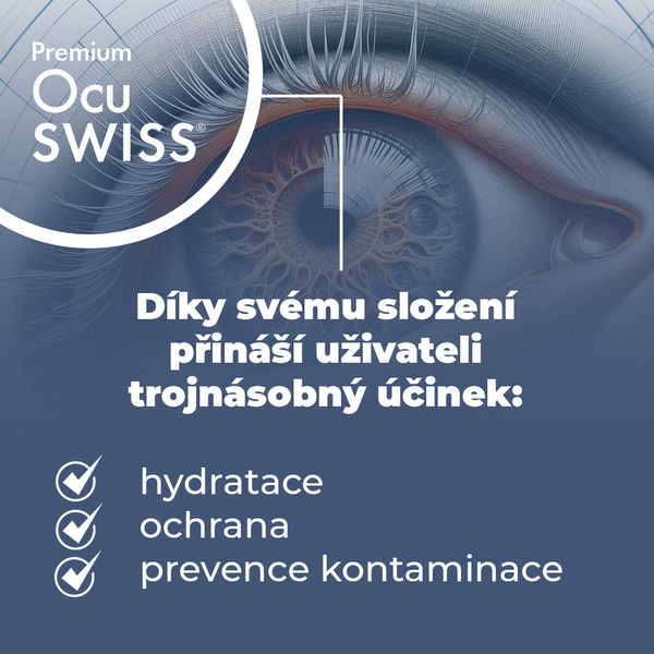 Premium Ocuswiss DAILY 0,1 % HA zvlhčující oční kapky 10 ml