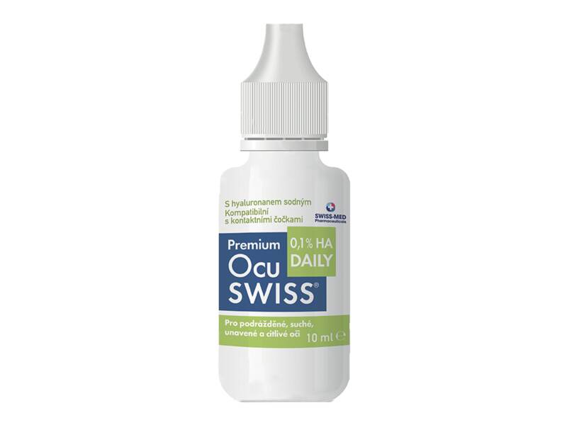 Premium Ocuswiss DAILY 0,1 % HA zvlhčující oční kapky 10 ml