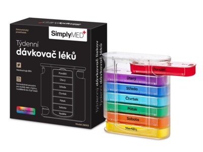 SimplyMed Dávkovač léků týdenní 28003 Vertical 1 ks