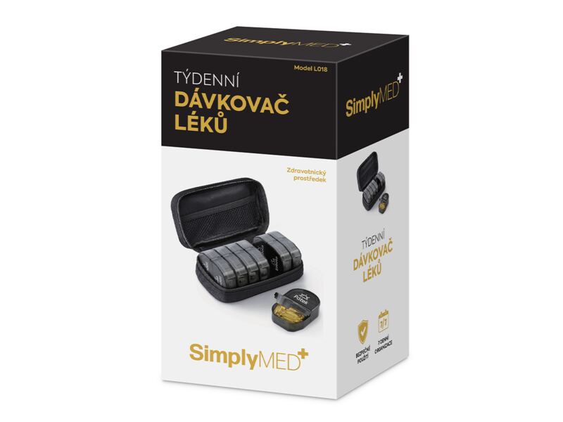 SimplyMed Dávkovač léků týdenní L018 Travel 1 ks