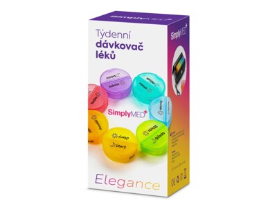 SimplyMed Dávkovač léků týdenní Elegance 1 ks SimplyMed Dávkovač léků týdenní Elegance 1 ks