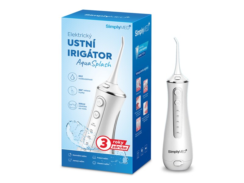 SimplyMed Elektrický ústní irigátor zubní sprcha TH2D4 1 ks SimplyMed Elektrický ústní irigátor zubní sprcha TH2D4 1 ks