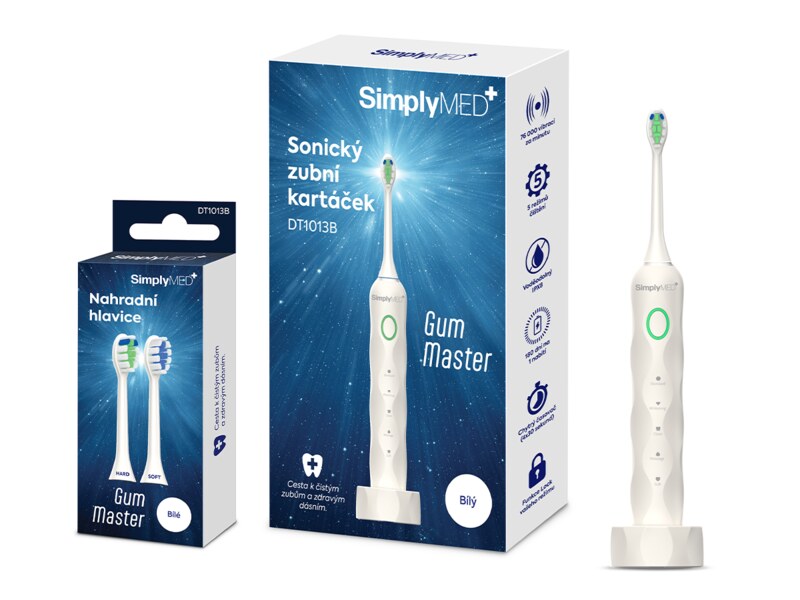 SimplyMed Náhradní hlavice k sonickému kartáčku DT10138 bílé 1 ks