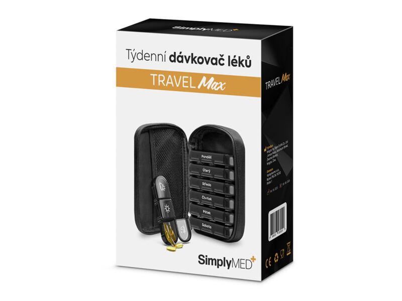 SimplyMed Dávkovač léků týdenní Travel Max 1 ks