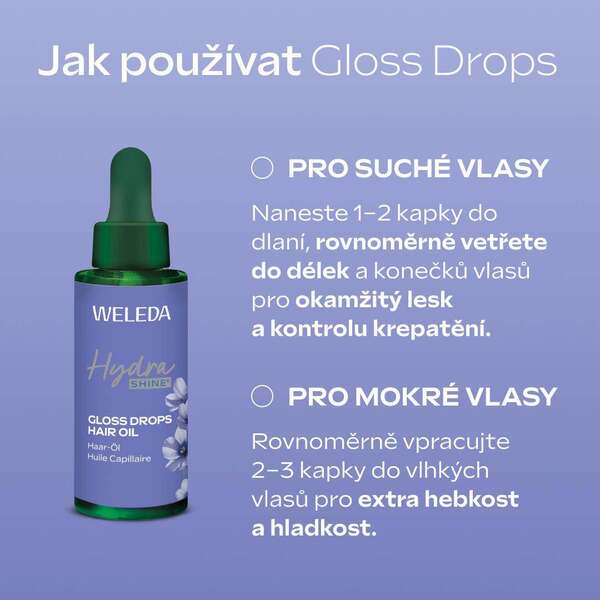 Weleda HydraShine Hydratační vlasový olej 30 ml Weleda HydraShine Hydratační vlasový olej 30 ml