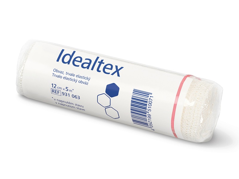 Idealtex Obinadlo pružné 12 cm x 5 m 1 ks Idealtex Obinadlo pružné 12 cm x 5 m 1 ks
