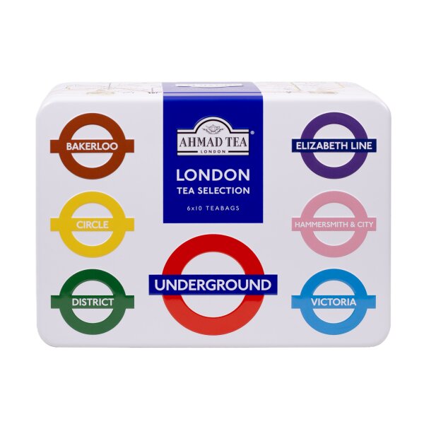 Ahmad Tea London Underground kolekce čajů nálevové sáčky 60 ks
