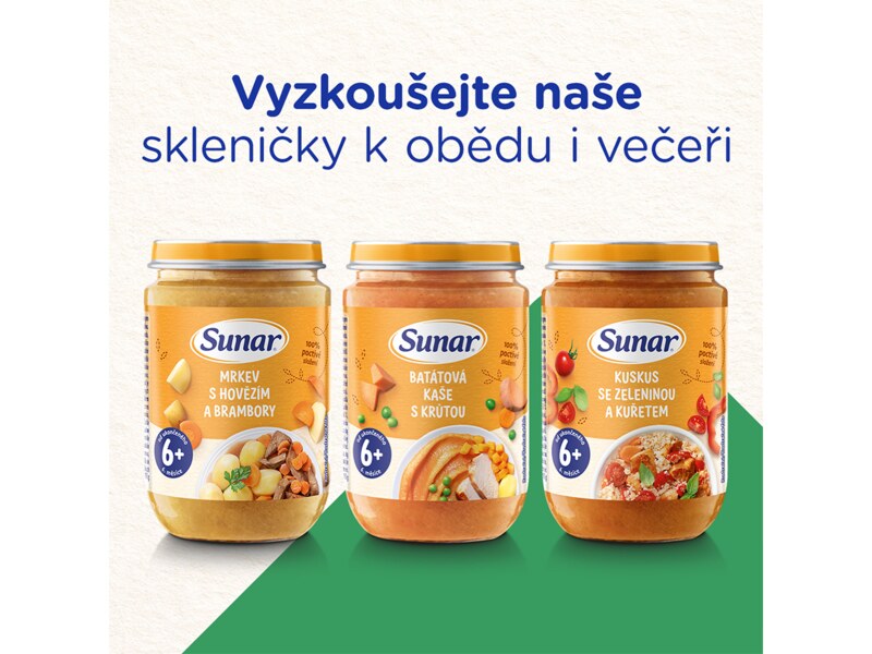 Sunar příkrm batáty s kuřecím masem 6m+, 120 g