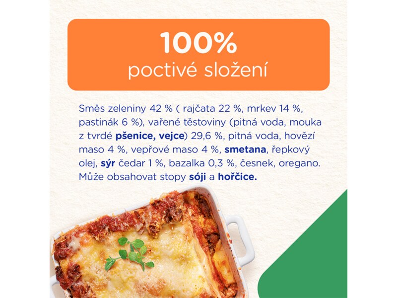 Sunar příkrm lasagne s hovězím masem 6m+, 120g