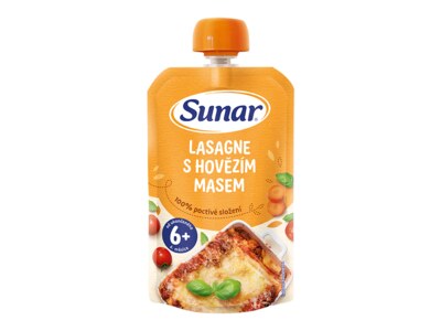 Sunar příkrm lasagne s hovězím masem 6m+, 120g Sunar příkrm lasagne s hovězím masem 6m+, 120g