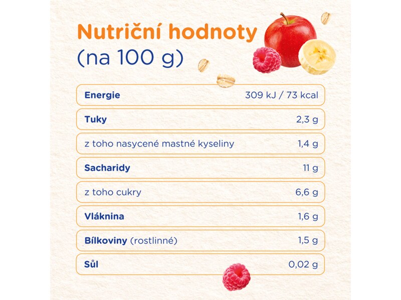 Sunar Smootík dětská kapsička malina, jogurt, ovesné vločky 12m+, 120 g