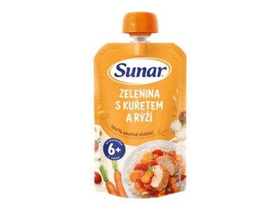 Sunar příkrm zelenina s kuřetem a rýži  6m+, 120g