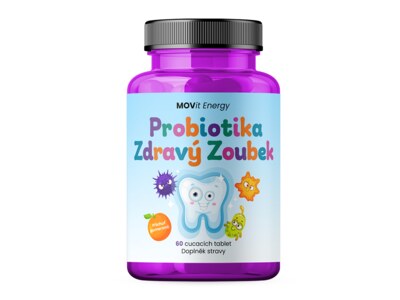 MOVit Probiotika pro děti Zdravý zoubek pomeranč 60 cucavých pastilek MOVit Probiotika pro děti Zdravý zoubek pomeranč 60 cucavých pastilek