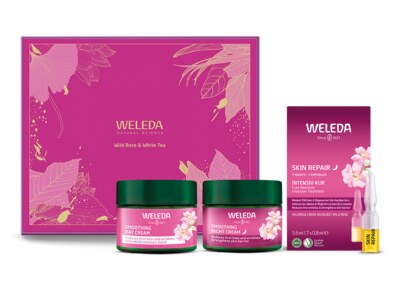 Weleda Divoká růže a Bílý čaj Dárková sada pro rozjasnění pleti 