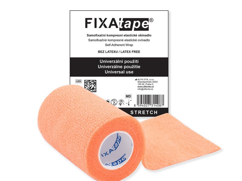 Fixatape Stretch samofixační obinadlo 5 x 450 cm oranžové 1 ks