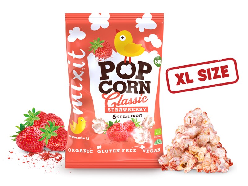 Mixit Velký BIO popcorn Jahoda 75 g