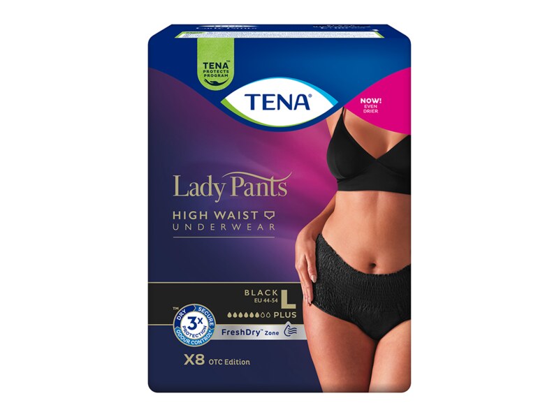Tena Lady Pants Plus Black L Inkontinenční kalhotky 8 ks