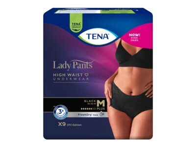 Tena Lady Pants Plus Black M Inkontinenční kalhotky 9 ks