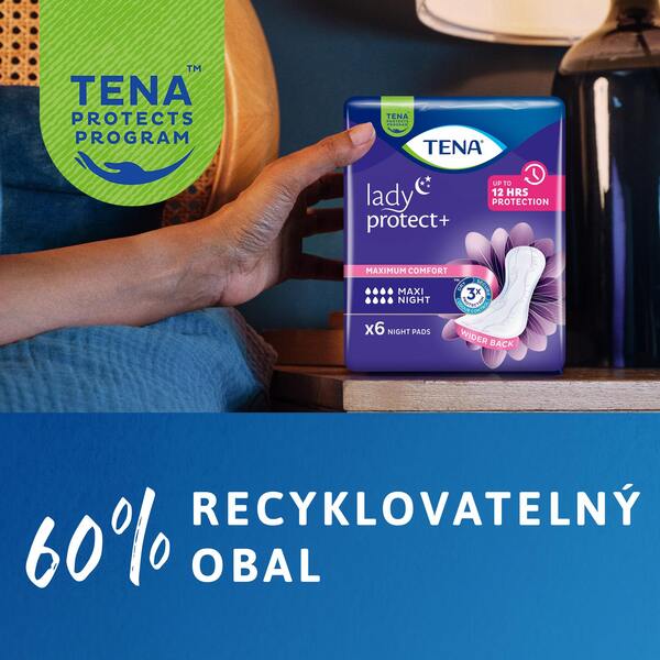 Tena Lady Protect+ Maxi Inkontinenční vložky 6 ks