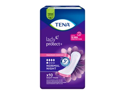 Tena Lady Protect+ Normal Night Inkontinenční vložky 10 ks