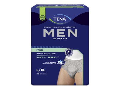 Tena Men Pants Normal Inkontinenční natahovací kalhotky L/XL šedé 8 ks