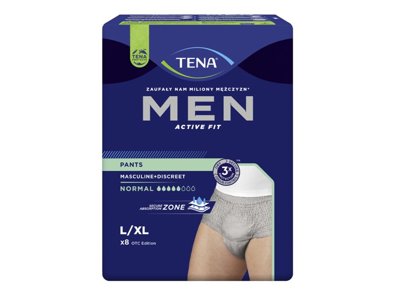 Tena Men Pants Normal Inkontinenční natahovací kalhotky L/XL šedé 8 ks